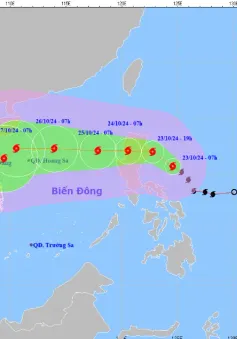 Bão Trami giật cấp 11, di chuyển hướng vào Biển Đông