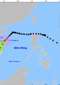 Bão số 7 trên vùng biển phía Tây Bắc quần đảo Hoàng Sa, giật cấp 10