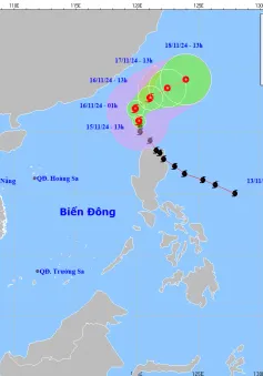 Bão Usagi gây gió mạnh ở Đông Bắc Biển Đông