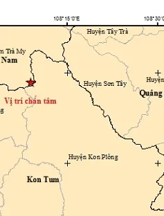 Xảy ra động đất 3.2 tại huyện Nam Trà My, Quảng Nam