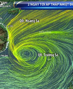 Áp thấp nhiệt đới sẽ tiến gần về Trung Bộ