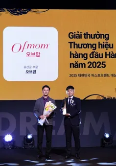 Thương hiệu OFMOM đạt “Giải thưởng Thương hiệu Hàng đầu Hàn Quốc năm 2025” hạng mục Men vi sinh