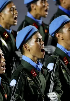 Hào hùng buổi tổng hợp luyện diễu binh, diễu hành của hàng ngàn chiến sĩ tại TP Hồ Chí Minh
