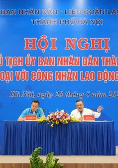 Chủ tịch TP Hà Nội gặp gỡ, đối thoại với công nhân, người lao động Thủ đô