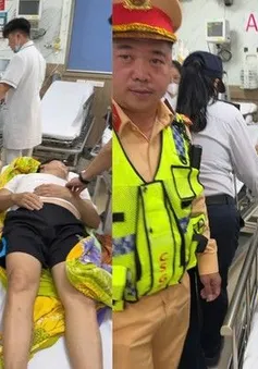Cảnh sát giao thông dẫn đường cứu người đột quỵ trên cao tốc Hà Nội - Hải Phòng