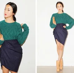 Mix áo len với các kiểu chân váy
