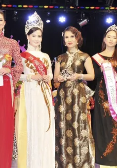 Hoa hậu quý bà châu Á diện áo dài trong cuộc thi sắc đẹp tại Mỹ