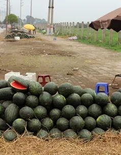 Ùn tắc ở Tân Thanh, dưa hấu giá rẻ tràn về Hà Nội