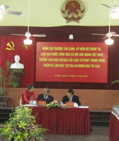 Chủ tịch nước làm việc với Tòa án Nhân dân tối cao