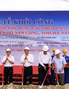 Khởi công cầu treo dân sinh Nam Công qua sông Đáy
