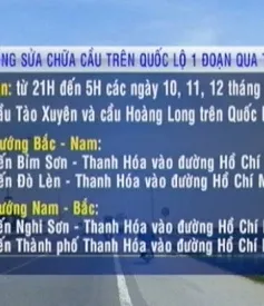 Phân luồng sửa chữa cầu trên QL 1, Thanh Hóa