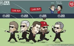 Biếm họa: Van Gaal nhận gạch đá, Arsenal thành bệnh viện