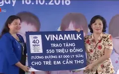 Quỹ sữa Vươn cao Việt Nam trao tặng sữa cho trẻ em Cần Thơ