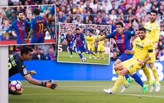 Barcelona 4-1 Villarreal: Messi, Neymar, Suarez cùng nhau toả sáng, Barca dẫn đầu La Liga