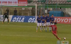 VIDEO: Minh Vương sút phạt ghi bàn tuyệt đẹp vào lưới CLB Hà Nội