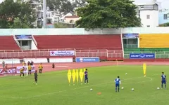 ĐT U22 Việt Nam thực hiện các bài tập phối hợp và kiểm soát bóng