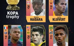 10 đề cử Quả bóng vàng U21: Mbappe không có đối thủ