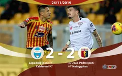 Lecce 2-2 Cagliari: Trận cầu 4 bàn thắng, 3 thẻ đỏ
