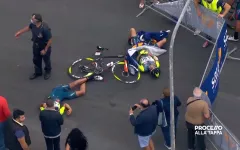 Tay đua xe đạp gặp tai nạn vì... trực thăng tại Giro d'Italia 2020