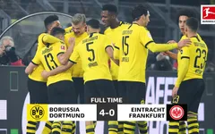 Vòng 22 VĐQG Đức Bundesliga: Dortmund giành chiến thắng thuyết phục trước Frankfurt