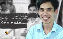 Lớp học của thầy giáo mang chiếc áo công nhân