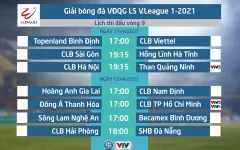 Lịch thi đấu và trực tiếp vòng 9 V.League 2021: Tâm điểm CLB Hà Nội – Than Quảng Ninh, Đông Á Thanh Hoá – CLB TP Hồ Chí Minh