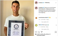 Ronaldo được sách kỷ lục Guinness vinh danh