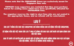 AFF Cup 2022: Chủ nhà Singapore siết an ninh, rất ít CĐV Việt Nam được vào sân