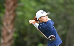 Ngắm bóng hồng xinh đẹp Chúc An trên sân golf