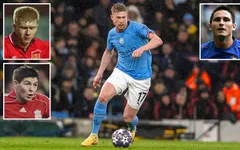 Kevin de Bruyne được bầu chọn là tiền vệ xuất sắc nhất lịch sử Ngoại hạng Anh