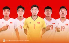 Thủ thành Quan Văn Chuẩn đeo băng thủ quân đội tuyển U23 Việt Nam tại VCK U23 châu Á 2024