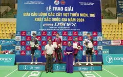 Bế mạc giải cầu lông các tay vợt thiếu niên, trẻ xuất sắc quốc gia 2024