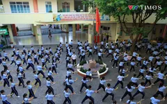 Học sinh TP Hồ Chí Minh tích cực tập luyện, hướng đến kỷ lục Võ nhạc Vovinam