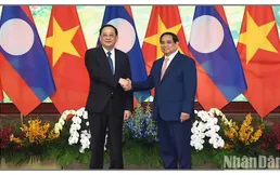 Vietnamese, Lao PMs join in working session in Hanoi