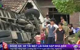 Nghệ An: Xe tải mất lái, đâm sập nhà dân