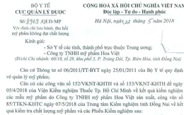 Thu hồi mỹ phẩm có hàm lượng thủy ngân vượt quá giới hạn cho phép
