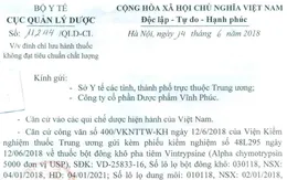 Đình chỉ lưu hành thuốc Vintrypsine không đạt tiêu chuẩn chất lượng