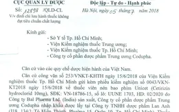 Đình chỉ lưu hành thuốc viên nén bao phim Unicet