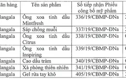 Thu hồi 7 sản phẩm mỹ phẩm nhãn hàng Mangala