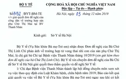 Thai 40 tuần tử vong, người nhà kiến nghị lên Bộ Y tế