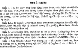 Hà Nội: Phòng khám chuyên khoa phẫu thuật thẩm mỹ Korea bị thu hồi giấy phép hoạt động