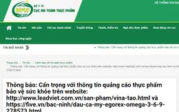 Cẩn trọng với thông tin quảng cáo sản phẩm Egorex Omega 3.6.9, Vina Tảo