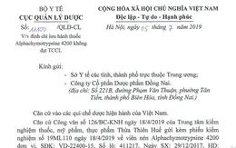 Đình chỉ lưu hành toàn thuốc viên nén Alphachymotrypsine 4200