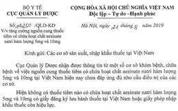 Tăng cường nguồn cung thuốc tiêm có chứa hoạt chất aesinate natri 5 và 10mg