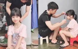 Dân mạng thích thú với hình ảnh anh trai cắt tóc, chải đầu cho em gái