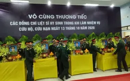 Hôm nay (18/10) diễn ra Lễ truy điệu 13 cán bộ, chiến sĩ hy sinh khi đi cứu hộ ở Rào Trăng 3