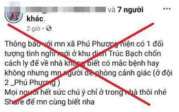 Thêm một trường hợp bị xử phạt vì tung tin người ở Trúc Bạch trốn cách ly