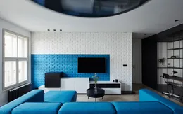 Phòng khách màu xanh giúp tâm trí thư giãn