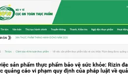 Quảng cáo sản phẩm Rizin trên một số website gây hiểu lầm như thuốc chữa bệnh