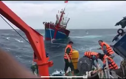Cứu nạn tàu cá bị gãy trục hộp số trong sóng to